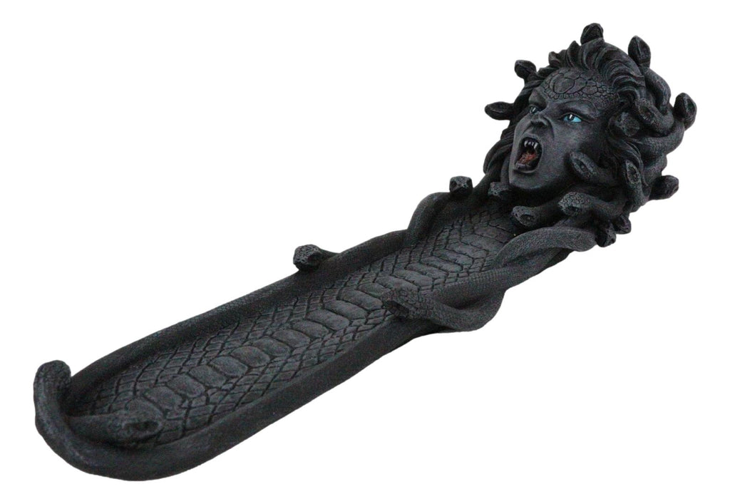 Greek Goddess Stone Gaze Medusa With Snake Tail Basin Catcher Incense –  Ebros Gift