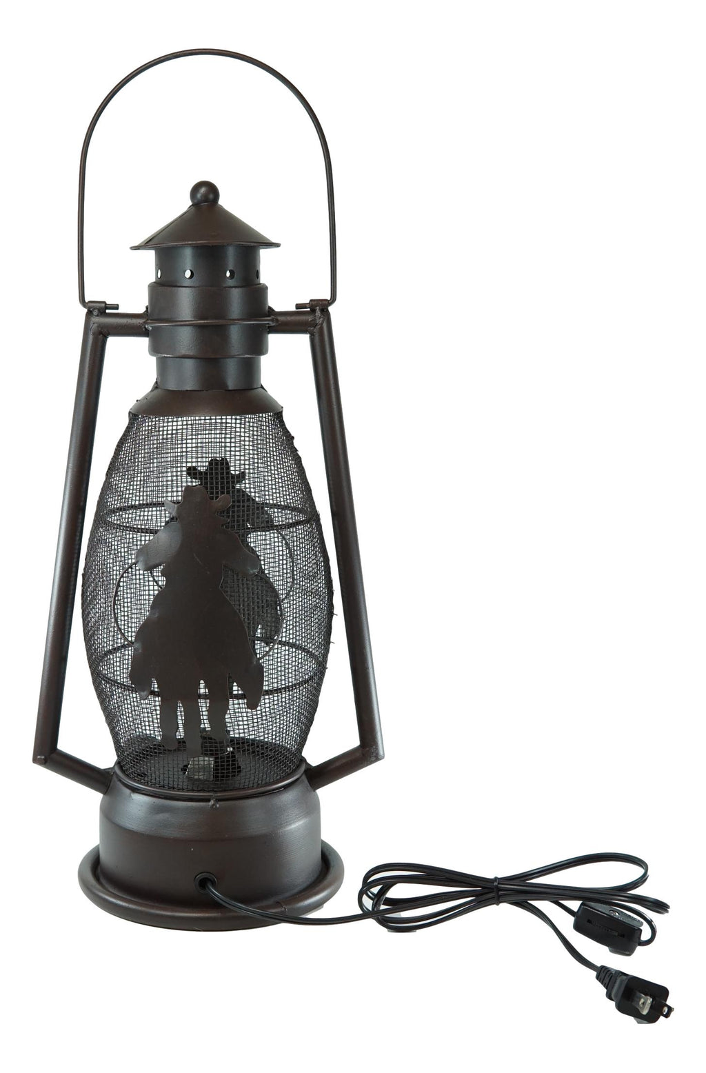BestGiftEver Electric Lantern Table Lamp with line Cord - Metal Horse  Rustic Vintage Lantern Farmhouse Style