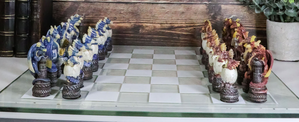 Might Magic Dungeons And Dragons Fantasy Colored Chess Pieces With Glass  Board