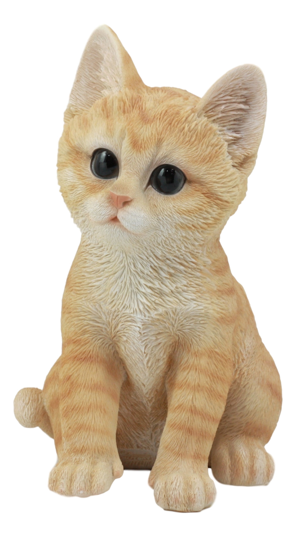 Ebros Adorable Playful Crouching Feline Orange Tabby Cat Kitten Figurine  with Realistic Glass Eyes Pet Pal Kittens Cats Collectible Figurine for