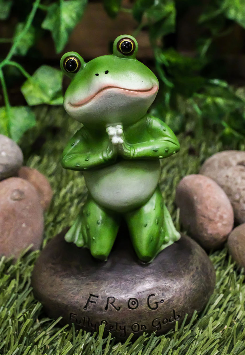 Green Frog Statue garden Toad Large feng Shui Decor figure Wild