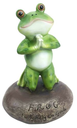 Frog Leap Of Faith Starts With Prayer On Both Knees Figurine Inspirati–  Ebros Gift