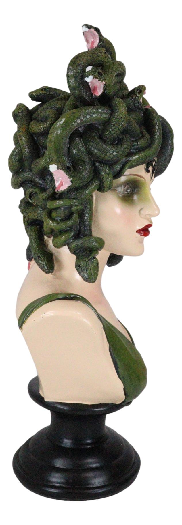 Greek Gorgon Sisters Goddess Medusa With Wild Snake Hair And LED Red E–  Ebros Gift