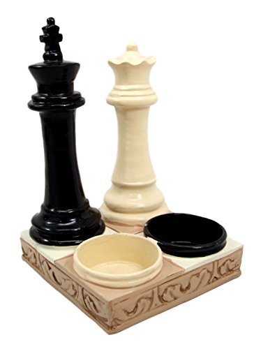 Queen and King Chess Pieces Ceramic Salt and Pepper Shaker Set : :  Home