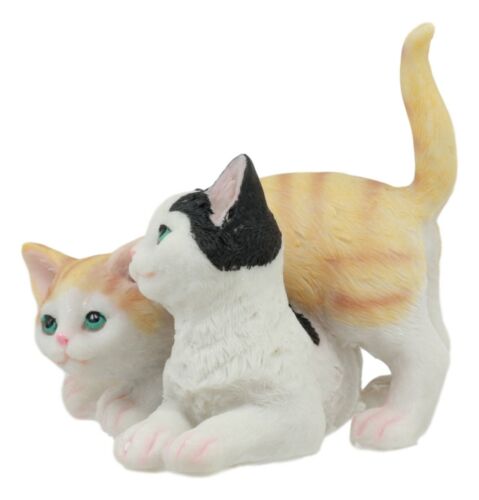 Pet Pal Playful Crouching Feline Orange Tabby Cat Kitten Figurine W/ Glass  Eyes