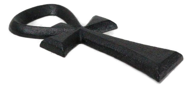 Pack Of 2 Cast Iron Black Egyptian Hieroglyph Ankh Key Hand Bottle Openers