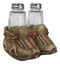 Rustic Tribal Native Indian Moccasin Shoe Shaped Salt And Pepper Shakers Holder