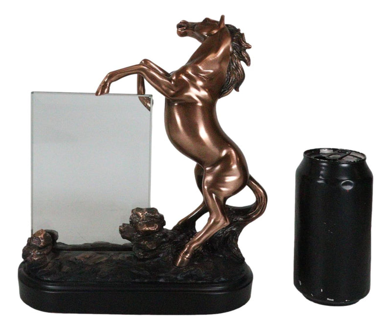 Country Rustic Rearing Horse Equine Beauty Picture Frame 4"X6" Bronzed Figurine