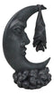 Ebros Sleeping Bat Hanging Over The Celestial Crescent Moon Figurine 8"H