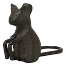 Pack Of 2 Cast Iron Whimsical Begging Mouse With Tail Mini Collectible Figurines