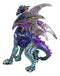 Standing Semi Metallic Purple Silver Space Galaxy Dragon With Gemstones Figurine