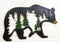 Rustic Black Bear With Pine Trees Forest Silhouette Cutout Wooden Wall Decor