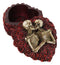 Love Never Dies Gothic Skeleton Lovers on Red Rose Wreath Decorative Trinket Box