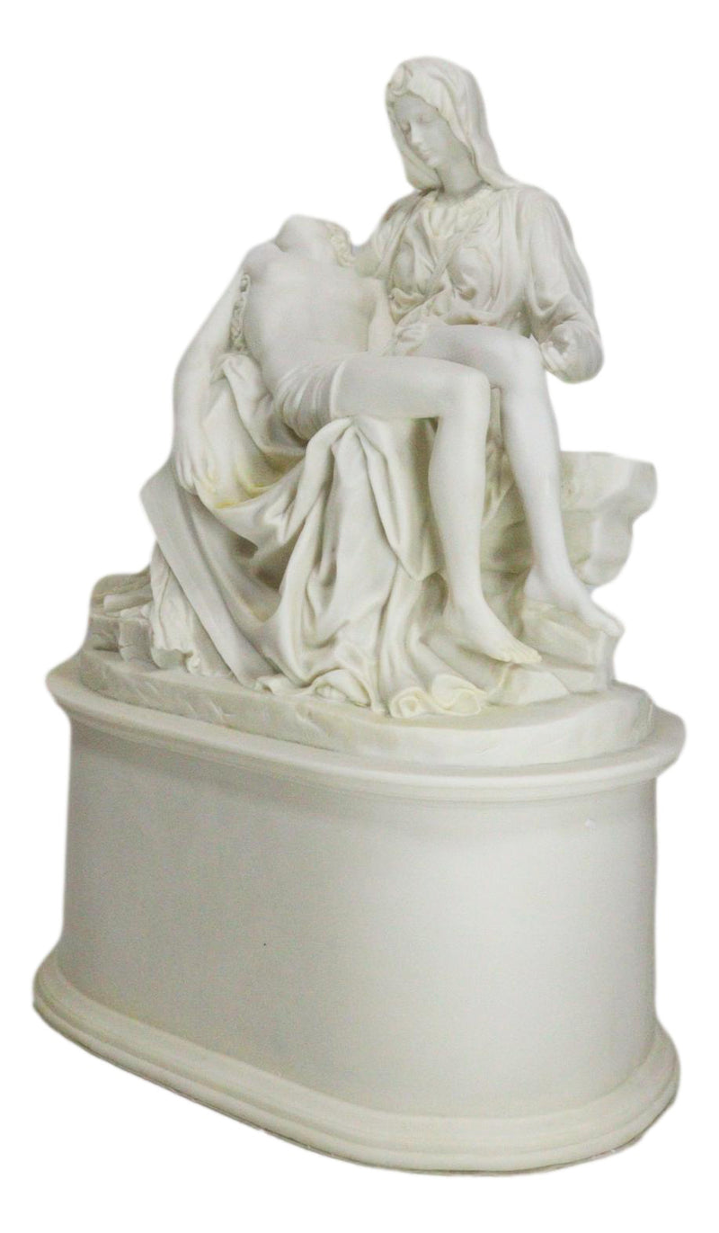 Ebros Gift White Catholic La Pieta Cremation Urn Devotional Figurine 14.75"Tall 300 Cubic Inches Capacity Bottom Load Feature