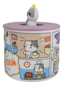 Whimsical Kitty Cat With Kung Fu Diary Cartoon Ceramic Mug With Silicone Lid