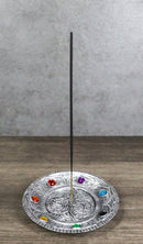 Feng Shui Buddha Ohm Symbol Lotus Mandala With 7 Chakra Gems Incense Burner