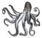 Silver Nautical Marine Deep Sea Octopus Tentacles Metal Wall Decor Plaque 31"L