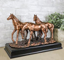 Large 15" Western Equine Beauty Three Horses Bronze Electroplated Resin Figurine