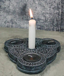 Wicca Triple Goddess Celtic Knotwork Triquetra Triple Votives Taper Candleholder