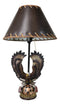 Western Bald Eagle Perching On Crossed Pistols Lone Star Bullets Table Lamp