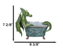 Amy Brown Whimsical Green Diva Dragon Immersing In Bubbly Bath Tub Figurine