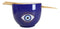 Blue And Gold Wicca Mystic Evil Eye Of Providence Porcelain Bowl With Chopsticks