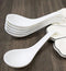 Contemporary White Melamine Asian Soup Spoons With Ladle Hook Pack Of 6 Set