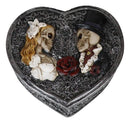 Day Of The Dead Rose Skeleton Bride Groom Wedding Heart Floral Decorative Box