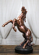 Large 21"H Western Black Beauty Prancing Horse Bronzed Resin Figurine With Base