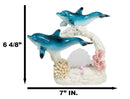 Blue Dolphins Family Swimming Over Acrylic Art Coral Reef LED Light Figurine