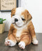 American Pedigree Dogs Lifelike Bulldog Puppy Dog Laid Back Sitting Figurine