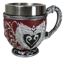 Wicca Scroll Art Dragon Blood Red Vial With Silver Heart Dragons Tea Cup Mug