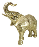 Feng Shui Zen Royal Gold Ornate Mandala Design Elephant With Trunk Up Figurine