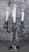 Graveyard Skulls & Skeleton Spine Bones Candelabra Penta 5-Candlestick Holder