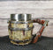 Rustic Western Cowboy Saloon Whiskey Barrel Coffee Mug With Shotgun Handle