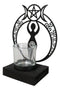 Wicca Danu Spiral Goddess Triple Moon Metal Votive Tea Light Candle Holder