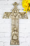 Rustic Faux Stone Church House of Prayer Kneeling Girl Confirmation Wall Cross