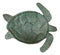 Cast Iron Rustic Verdigris Swimming Sea Turtle Tortoise Coins Jewelry Tray Dish