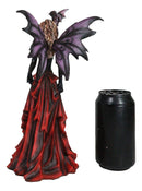 Fantasy Dragon Mother Red Gowned Fairy Queen With Pixie Dragonling Figurine