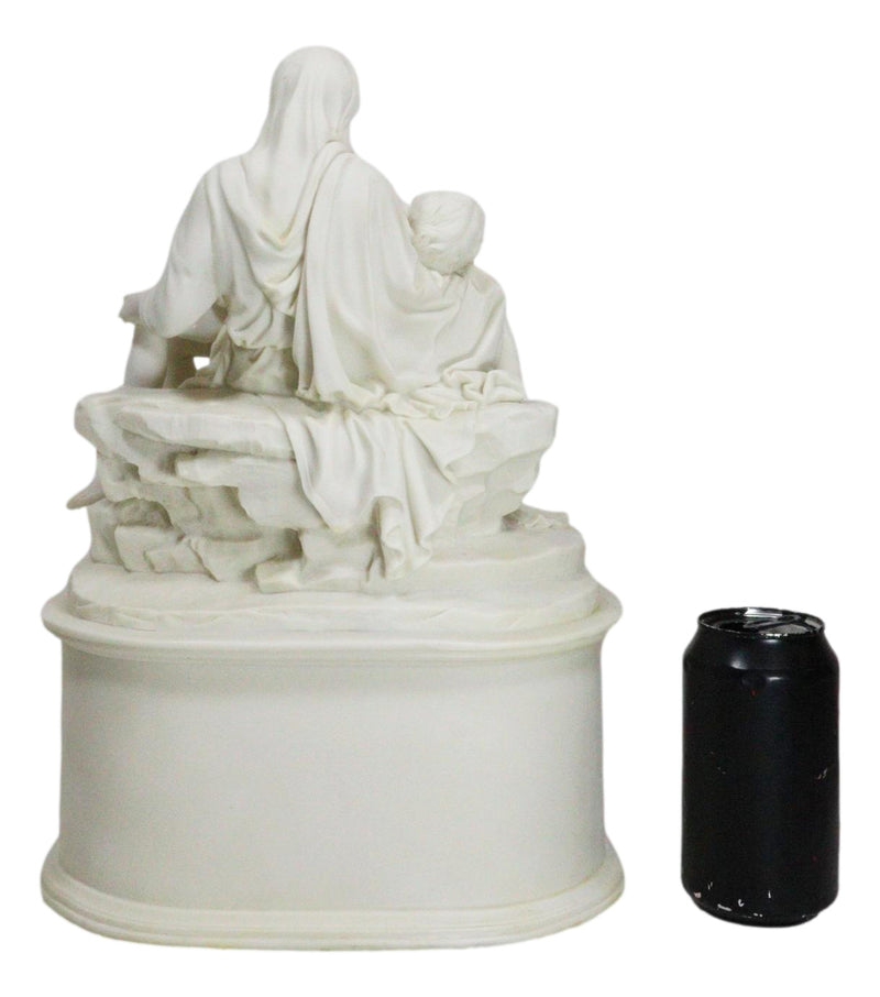 Ebros Gift White Catholic La Pieta Cremation Urn Devotional Figurine 14.75"Tall 300 Cubic Inches Capacity Bottom Load Feature