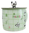 Green Panda Bears Climbing On Bamboo Mug With Anime Panda Figurine Handle Lid