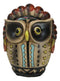 Southwestern Colorful Tribal Native Indian Owl Chief With Headdress Money Bank