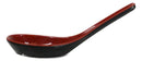 Contemporary Glossy Finish Red Black Melamine Asian Soup Spoons Pack Of 6 Set