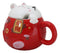 Red Maneki Neko Beckoning Lucky Cat Mug Cup With Kitty Lid And Stirring Spoon