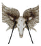 Rustic Western Cow Skull With Horns And Angel Wings Wall Double Hooks Sculpture