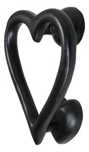 Cast Iron Black Love Heart Shaped Abstract Art Decorative Door Knocker Accent