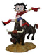 Wild West Country Cowgirl Betty Boop With Red Hat Riding A Toro Bull Figurine