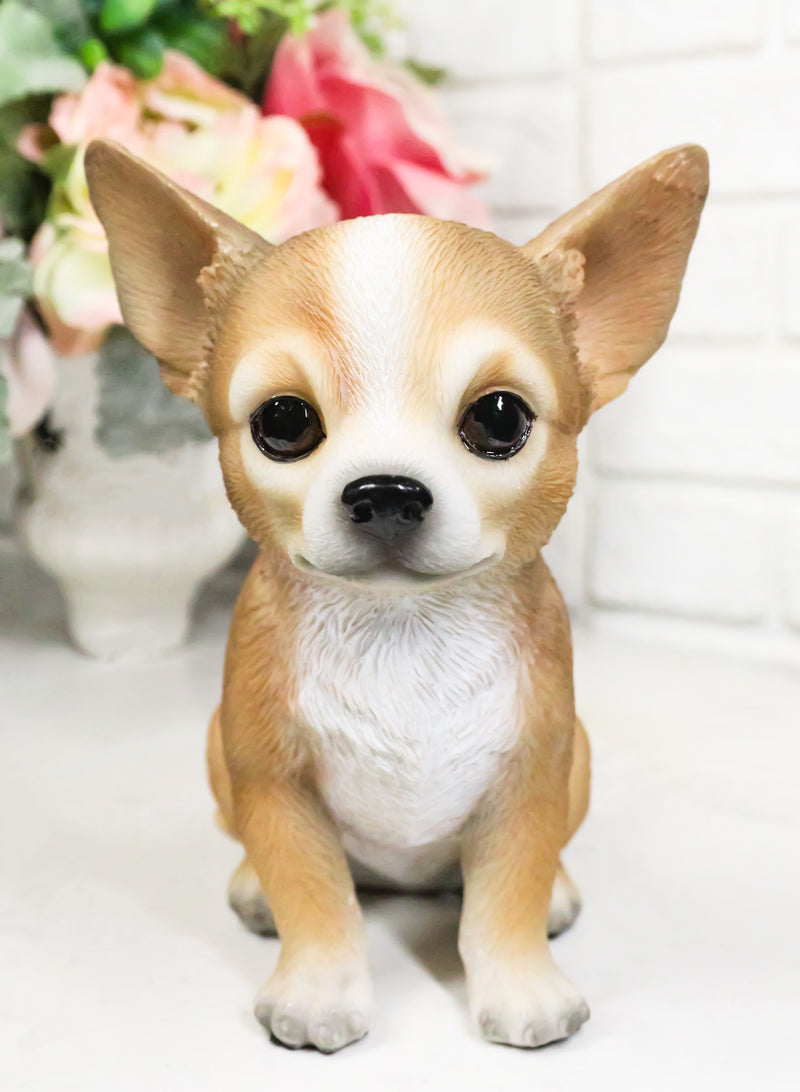 Lifelike Adorable Deer Head Chihuahua Dog Puppy Sitting Home Decor Figurine