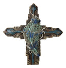 Southwestern Tribal Indian Feather And Turquoise Arrows Faux Wooden Wall Cross