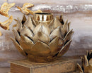 Contemporary Chic Electroplated Gold Porcelain Lotus Flower Shaped Vase Pot